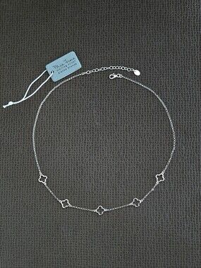 Mia Fiore Stationary Open Silver🤍 Clovers🍀 Necklace - NWT